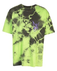 Green-Yellow Tie-Dye Crew-neck T-shirt