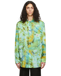 Green-Yellow Tie-Dye Long Sleeve Shirt