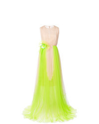 Green-Yellow Tulle Evening Dress