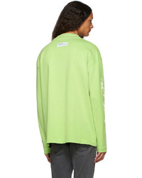 Heron Preston Green Logo Mock Neck Long Sleeve T Shirt