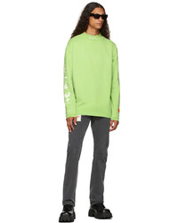 Heron Preston Green Logo Mock Neck Long Sleeve T Shirt