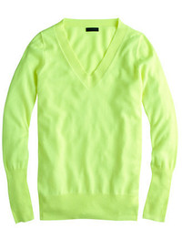 Green-Yellow V-neck Sweater