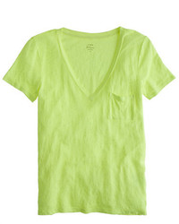 Green-Yellow V-neck T-shirt