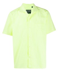 Green-Yellow Vertical Striped Short Sleeve Shirt