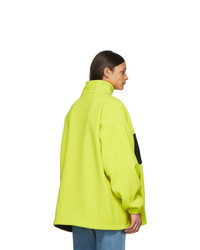 Balenciaga Yellow Wool Logo Zip Up Jacket