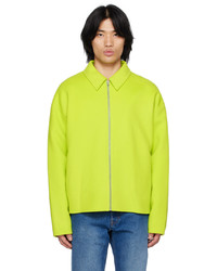 Green-Yellow Wool Shirt Jacket