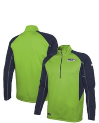 New Era Neon Green Seattle Seahawks Combine Authentic Two A Days Half Zip Jacket At Nordstrom