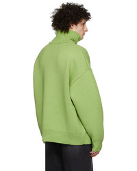 We11done Green Wool Acrylic Turtleneck