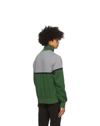 AMI Alexandre Mattiussi Green And Grey Zippered Sweater
