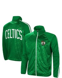 G-III SPORTS BY CARL BANKS Kelly Green Boston Celtics Streamline Tricot Raglan Full Zip Track Jacket