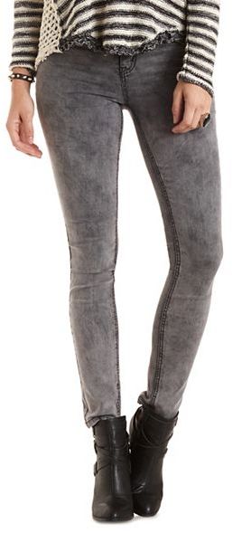 Charlotte Russe Refuge Skin Tight Acid Wash Skinny Jeans, $32 | Charlotte Russe | Lookastic