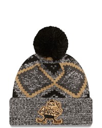 New Era Blackheathered Gray Cleveland Browns Grandpa Cuffed Knit Hat With Pom At Nordstrom
