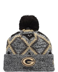 New Era Blackheathered Gray Green Bay Packers Grandpa Cuffed Knit Hat With Pom At Nordstrom