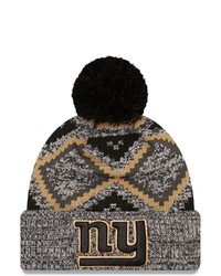 New Era Blackheathered Gray New York Giants Grandpa Cuffed Knit Hat With Pom At Nordstrom