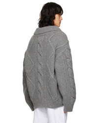 We11done Gray Argyle Sweater