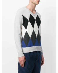 Ballantyne Argyle Pattern Knit Sweater