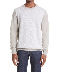 Canali Diamond Wool Cashmere Crewneck Sweater