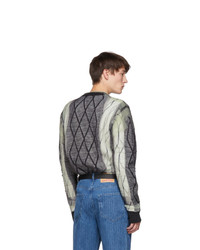 Y/Project White And Black Printed Condom Sweater
