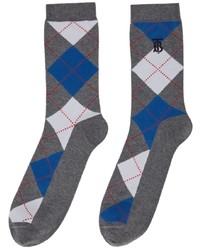 Burberry Grey Argyle Intarsia Socks