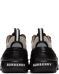 Burberry Black White Canvas Arthur Sneakers