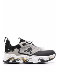 Premiata Cross Patch Panelled Leather Sneakers