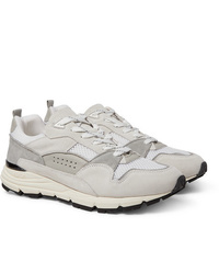 Officine Generale Doug Mesh Suede And Leather Sneakers
