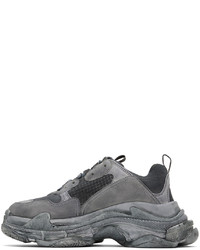 Balenciaga Gray Triple S Sneakers