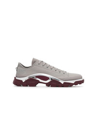 Adidas By Raf Simons Grey And Maroon Red Raf Simons Detroit Sneakers