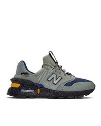 New Balance Grey And Navy 997 Sport Sneakers
