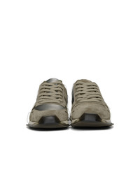 Rick Owens Grey And Silver New Vintage Runner Sneakers