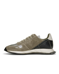 Rick Owens Grey And Silver New Vintage Runner Sneakers