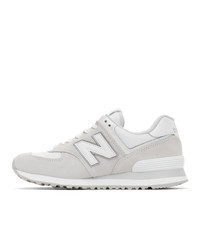 New Balance Grey And White 574 Core Sneakers