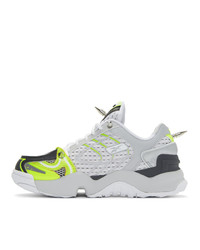 Vetements Grey And Yellow Reebok Edition Spike Runner 400 Sneakers