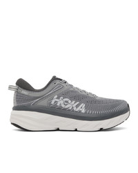 Hoka One One Grey Bondi 7 Sneakers