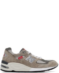 New Balance Grey Made In Us Version Series 990v2 Low Sneakers