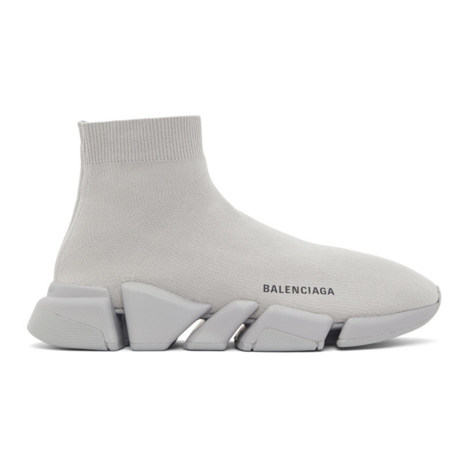 Balenciaga Grey Speed 20 Sneakers, $895 | SSENSE | Lookastic