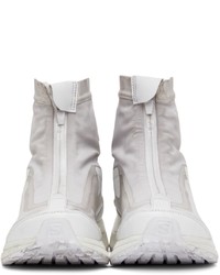 11 By Boris Bidjan Saberi Grey White Salomon Edition Bamba 2 High Sneakers