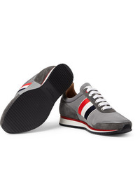 Thom Browne Grosgrain And Suede Trimmed Nylon Sneakers