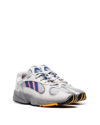 adidas Off White Yung 1 Mesh Insert Low Top Leather Sneakers