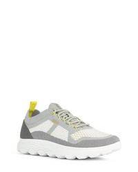 Geox Spherica Knit Sneaker In Greywhite At Nordstrom