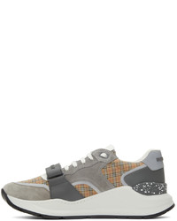 Burberry Suede Leather Check Low Sneakers