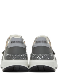 Burberry Suede Leather Check Low Sneakers