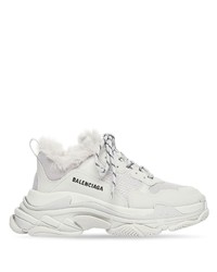 Balenciaga Triple S Faux Fur Sneakers