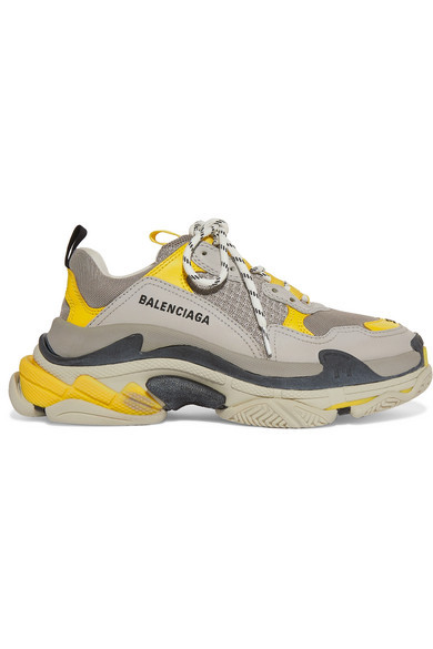 Balenciaga Triple S Leather Nubuck And Mesh Sneakers 665 Net A