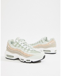 Nike White And Pink Air Max 95 Trainers