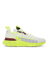 Nike White And Yellow React Ispa Sneakers