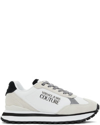 VERSACE JEANS COUTURE White Beige Spyke Sneakers