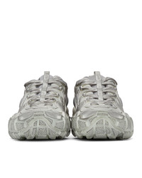 Acne Studios White Distressed Lace Up Sneakers