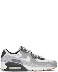 Nike White Grey Polka Dot Air Max 90 Sneakers