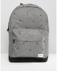 Spiral Birds Backpack In Grey Crosshatch